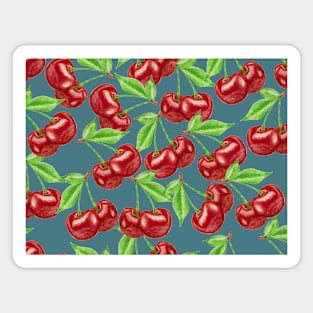 Delicious seamless pattern with cherries fruit Magnet